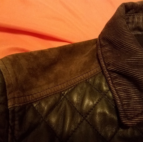 All Saints "Alter" Jacket Quilted Leather Suede - Picture 3 of 7